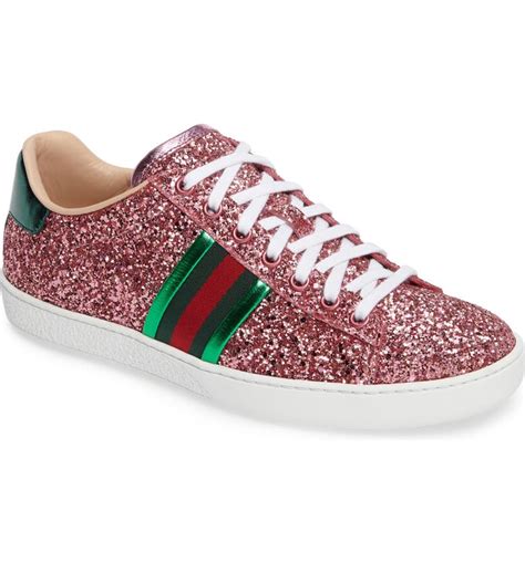 gucci gold glitter sneakers|gucci ace embroidered shoes.